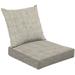 2-Piece Deep Seating Cushion Set Washed Canvas Textured Seamless Outdoor Chair Solid Rectangle Patio Cushion Set