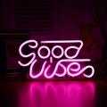 Good Vibes Neon Sign Neon Lights for Bedroom Wall Decor Pink LED Neon Signs