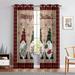 Goory Christmas Grommet Blackout Window Treatments Thermal Insulated Room Darkening Curtain Eyelet Ring Top Window Drapes Khaki Red W:27.5 x H:39 *2Pcs