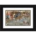 Cecilio PlÃ¡ 14x10 Black Ornate Wood Framed Double Matted Museum Art Print Titled: En La Playa (On the Beach)