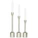 CosmoLiving by Cosmopolitan 3 Candle Silver Aluminum Tapered Candle Holder Set of 3