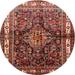 Ahgly Company Indoor Round Traditional Saffron Red Persian Area Rugs 4 Round