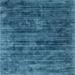 Ahgly Company Indoor Square Contemporary Blue Ivy Blue Abstract Area Rugs 4 Square