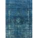 Ahgly Company Indoor Rectangle Mid-Century Modern Blue Ivy Blue Oriental Area Rugs 2 x 3