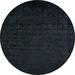Ahgly Company Machine Washable Indoor Round Abstract Dark Slate Gray Green Area Rugs 6 Round