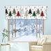 CUH 1-Piece Xmas Christmas Short Curtain Kitchen Valance Cafe Tier Bathroom Scarf Slot Top Window Curtain Rod Pocket Window Drape Christmas Short Curtain B W:69 x H:22