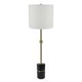 A&B Home Peraro Marble and Metal Buffet Lamp - 10 Dia. x 33.5 H - Black/Gold/White