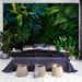 Tiptophomedecor Peel and Stick Botanical Wallpaper Wall Mural - Dark Jungle - Removable Wall Decals