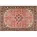 Ahgly Company Machine Washable Indoor Rectangle Traditional Fire Brick Red Area Rugs 5 x 8