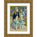 Renoir Pierre-Auguste 13x18 Gold Ornate Wood Framed with Double Matting Museum Art Print Titled - Mother and Children (La Promenade)