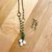 American Eagle Outfitters Jewelry | American Eagle Mint Green & Gold Necklace & Earrings | Color: Gold/Green | Size: Os