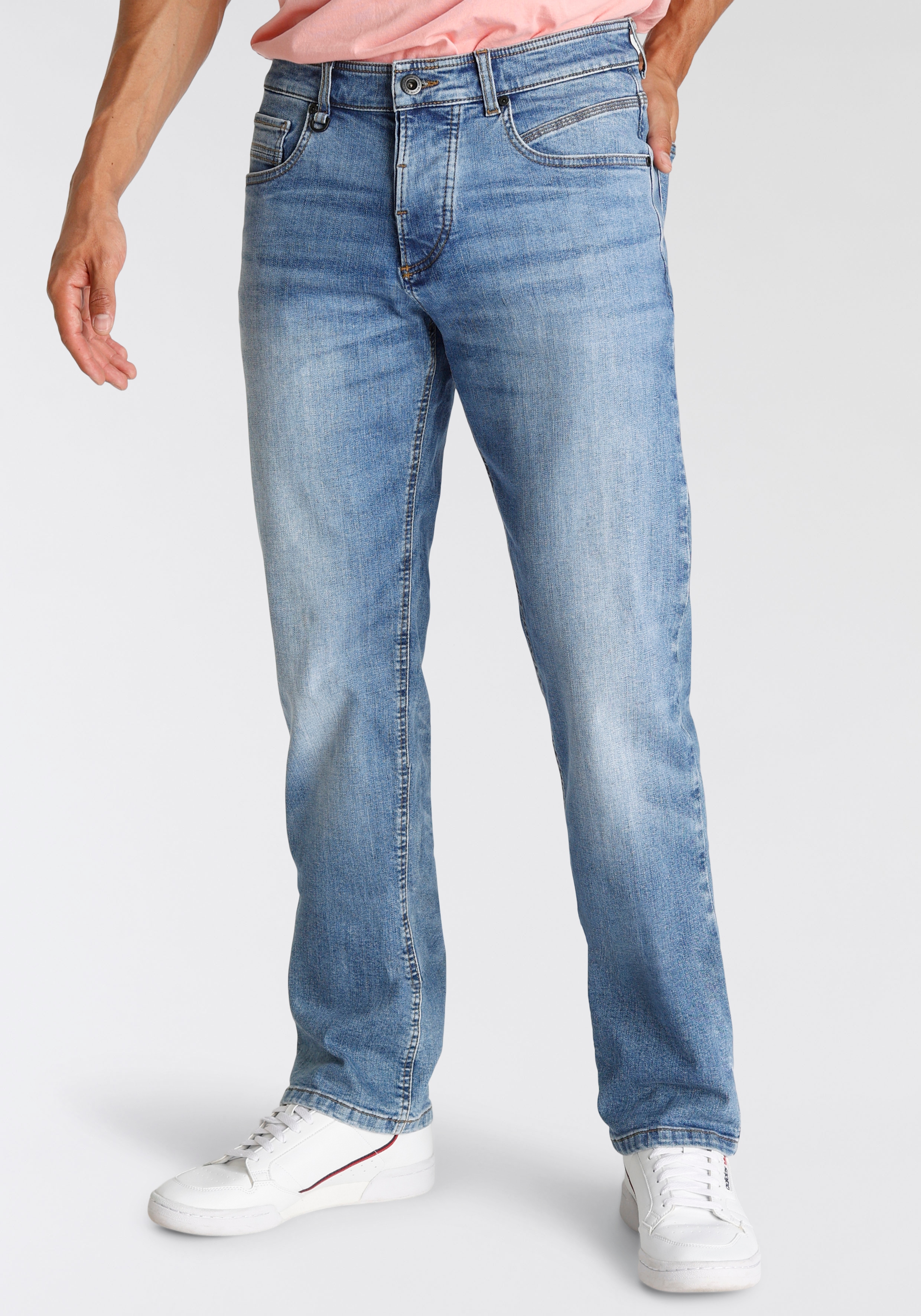 5-Pocket-Jeans CAMEL ACTIVE "WOODSTOCK", Herren, Gr. 33, Länge 32, blau (ocean, blau32), Denim/Jeans, Obermaterial: 97% Baumwolle, 3% Elasthan, bequem lang, Jeans 5-Pocket-Jeans, mit Stretch
