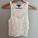 American Eagle Outfitters Tops | American Eagle Outfitters Soft And Sexy Cropped Lace Tank Top | Color: Cream/White | Size: M