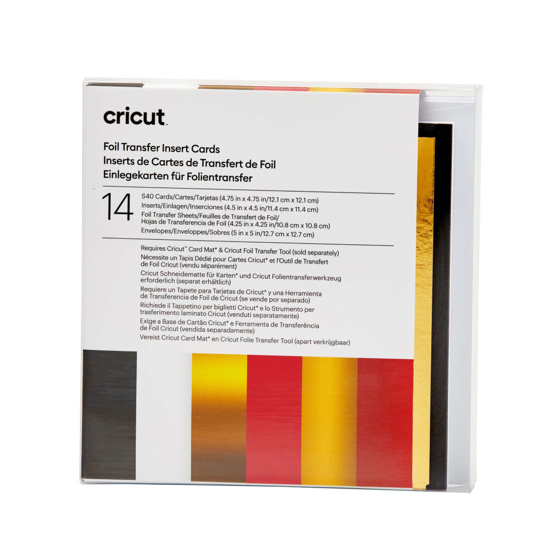 Cricut Foil Transfer Insert Cards | Royal Flush Sampler | S40 | 14 Count | White/Black/Gold