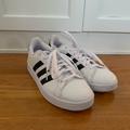 Adidas Shoes | Adidas Women’s Black Striped Tennis Shoes Size 8 1/2 In Women’s | Color: Black/White | Size: 8.5