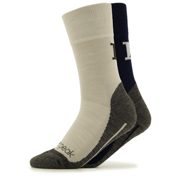 Heber Peak - EvergreenHe. Hiking Crew Socks 2-Pack - Wandersocken 46-48 | EU 46-48 beige