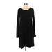 Gap Casual Dress - Shift Scoop Neck Long sleeves: Black Print Dresses - Women's Size Small