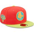 Men's New Era Red/Neon Green Boston Red Sox Lava Highlighter Combo 59FIFTY Fitted Hat