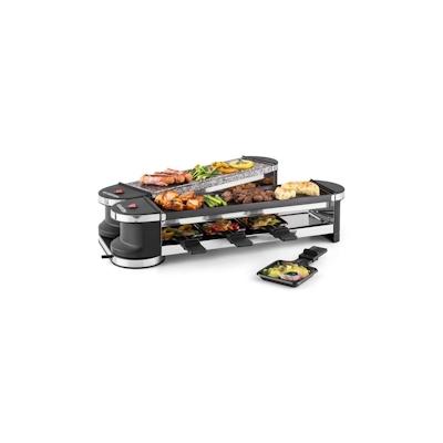 Klarstein Tenderloin 50/50 Raclette-Grill 1200W 8 Personen Naturstein & Grill Grau