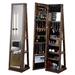 65''H Stand Full Length Mirror Storage Display Cabinet 360 Swivel Jewelry Armoire with Key Lock&Velvet interior