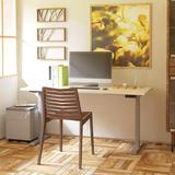 Inbox Zero Karenjit Height Adjustable Standing Desk Wood/Metal in Gray/White | 46.25 H x 30 W x 60 D in | Wayfair CCE3AEB1D6674D44AF1369092E5F8333