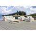 OUTSY Anna LUX 4-Piece Outdoor Extra Deep Seating Wicker Aluminum Frame Furniture Set w/ Wood Coffee Table In White & Grey Synthetic Wicker/Wood/All | Wayfair