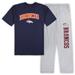 Men's Concepts Sport Navy/Heather Gray Denver Broncos Big & Tall T-Shirt Pajama Pants Sleep Set