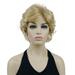 Women s Short Curly Wavy Wig Synthetic Hair Full Wig for Daily Use 6 inches Blonde Highlighted