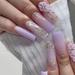 24pcs Nail Tip DIY Flower Black White Pink False Nails Fake Nails French Long Ballerina Coffin JP1709