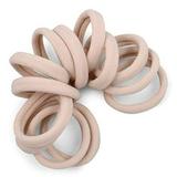 Cyndibands Gentle Hold 1.5 Inch Seamless Nylon Fabric Ponytail Holders in Cream for Blondes - 12 Hair Ties