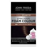 John Frieda Precision Foam Color Dark Natural Brown 4N Full-coverage Hair Color Kit with Thick Foam for Deep Color Saturation