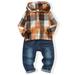 Toddler Baby Boy Clothes Denim Outfits Infant Hooded Sweatshirt Jeans Clothing For Little Boys 2-3Y