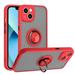 For Apple iPhone 14 Plus 6.7 inch Impact Metal Ring Holder Stand Magnetic Car Mount Protective Hybrid Case Cover Red