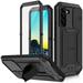 Feishell Cover for Samsung Galaxy S22 Case Heavy Dustproof Shockproof Dropproof Military Grade Rugged Durable Aluminum Metal Case with Kickstand Screen Protector Black
