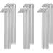 MySit 9 Tent Stakes Garden Staples 30 Pack Heavy Duty Galvanized Metal Tent Pegs Silver