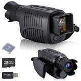 JIFON 1080P HD Monocular Goggles Infrared Night Vision Device Portable 5X Digital Zoom Hunting Telescope with SD Card