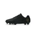GENILU Boys Athletic Soccer Shoes Mens Training Firm Ground Soccer Cleats Fashion Sneakers for Big Kid Black 4.5Y