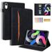K-LION for iPad 10th Generation Case with Pencil Holder Front Pocket & Credit Card Slots PU Leather Cover Multi-Angle Viewing Stand Folio Case for iPad 10th Gen 10.9 2022 Black