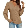 ketyyh-chn99 Brown Black V Neck T Shirts For Women Funny Shirt for Women Long Sleeve Raglan Baseball Tee Shirt Top