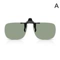 Polarized Clip on Sunglasses Rimless Rectangle Flip Up Sunglasses Over Prescription and Reading Glasses for Driving S1S3