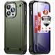 for iPhone 14 Pro Max Case iPhone 14 Pro Max Phone Case with(2xTempered Glass Screen Protector)Military Grade Dropproof Shockproof Dual Layer Combo Case Cover For iPhone 14 Pro Max 6.7