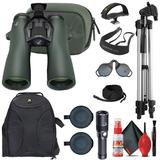 Swarovski 12x42 NL Pure Binoculars + Swarovski Comfort Strap + 6FT Tripod + Padded Backpack + Binocular Tripod Adapter + Flashlight + Cleaning Kit