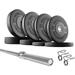 French Fitness Olympic Bumper Plate Set w/7 ft Body-Solid Olympic Bar 235 lbs (New)