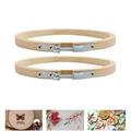 NOGIS 2 Pieces 4 Inch Embroidery Hoops Adjustable Bamboo Circle Cross Stitch Hoop Ring Bulk Wooden Round Embroidery Hoop for Art Craft Handy Sewing and Christmas Decoration