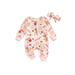 Baby Girls Christmas Jumpsuit Set Long Sleeve Gingerbread Man/Santa Claus Zipped Romper Headband