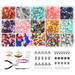 JESOT Gemstones for Jewelry Making 1126PCS Rock Beads with Pendants Earring Supplies and Making Tools Kit for DIY Bracelet Necklace and Earrings