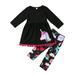 Unicorn Mini Dresses 2pcs Kids Baby Girls Long Sleeve T Shirt Tops + Long Pants Leggings Outfits Set