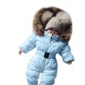 TOWED22 Baby Boys Outerwear Jackets & Coats Baby Girls Boys Winter Warm Jacket Hooded Snowsuit Windproof Coat Outerwear Soft Hoodies Sky Blue