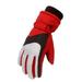 Fridja Kids Winter Gloves Waterproof Snow Ski Gloves Warm Mittens Windproof Unisex Gloves for Cold Weather Girls Boys Children 4-16 Years Old Red