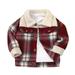 Kids Toddler Child Baby Boys Girls Shirt Jacket Plaid Long Sleeve Lapel Button Down Winter Shirt Coat Outwear Boys Size 10 Winter Coat